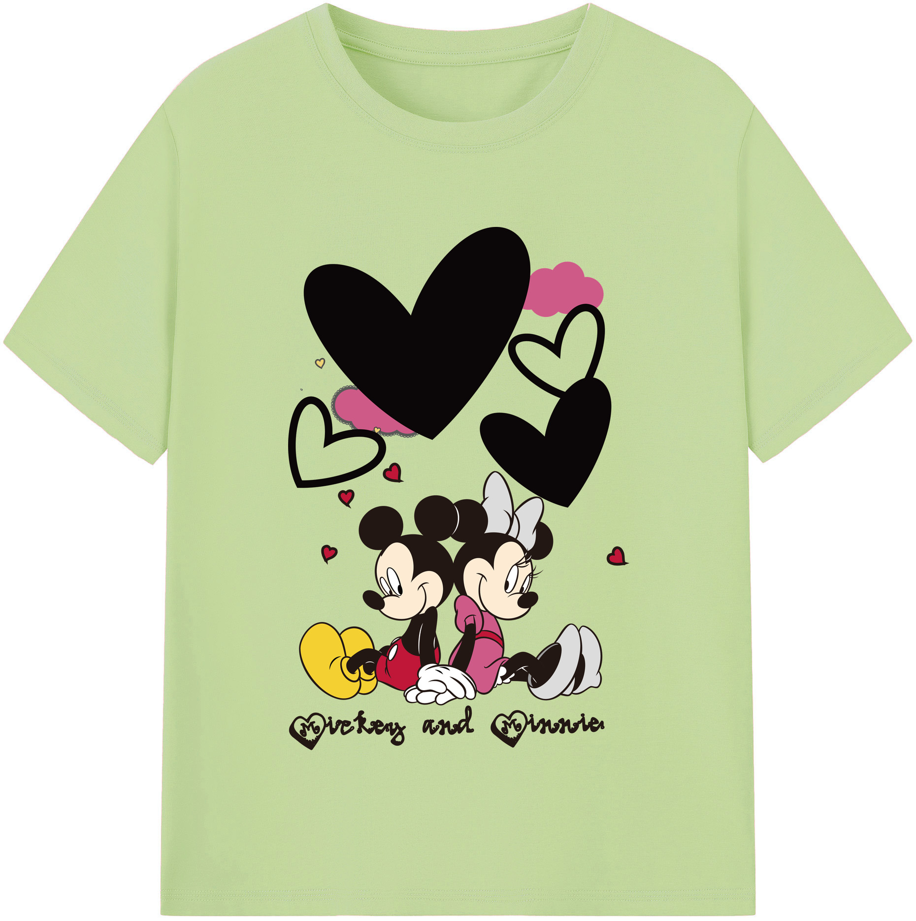 （画像用） ミッキーマウス Mickey Mouse 綿100％半袖Tシャツ（フロントプリント）